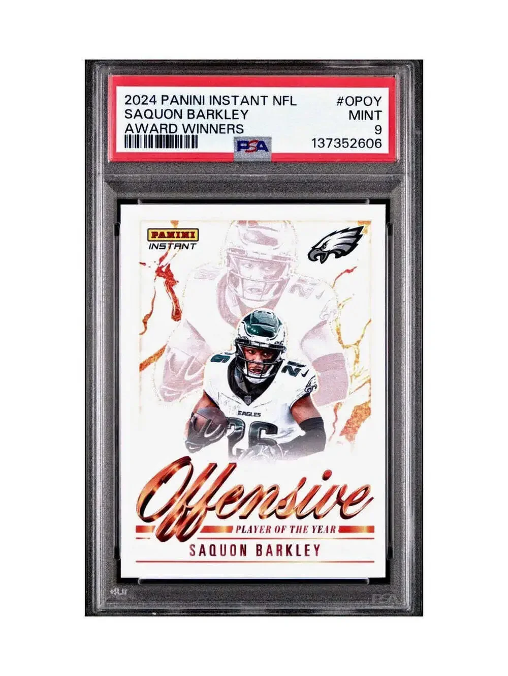 Saquon Barkley 2024 Panini NFL AP Offensive Player of the Year Eagles PSA 9 Mint